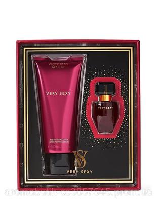 Подарочный набор very sexy из люксовой коллекции victoria's secret (мини парфюма + крем для тела)