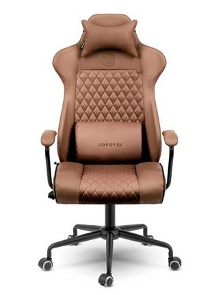 Офісне крісло sofotel werona - 2582 коричневе крісло директора3 фото