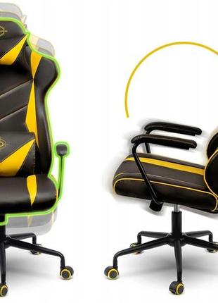 Ігрове комп'ютерне крісло sofotel blitzcrank - 2592 геймерське крісло жовто-чорне8 фото