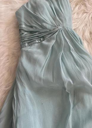 Вечернее длинное шелковое платье нежно бирюзового цвета coast размер 3810 фото