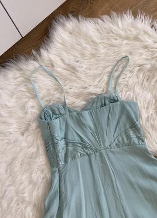 Вечернее длинное шелковое платье нежно бирюзового цвета coast размер 388 фото