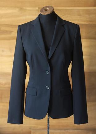 Класичний чорний вовняний жакет жіночий hugo boss, розмір s, m