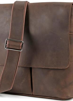 Сумка shvigel 00998 из винтажной кожи коричневая 1tap