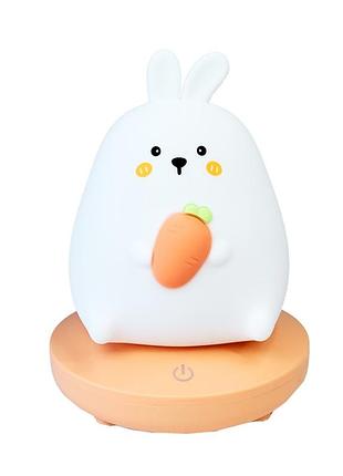 Ночник детский "зайка с морковью" mgz-1403 портативный, зарядка от usb 1tap