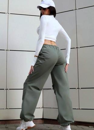 Женские стильные широкие штаны, джоггеры, брюки, замеры в описании6 фото