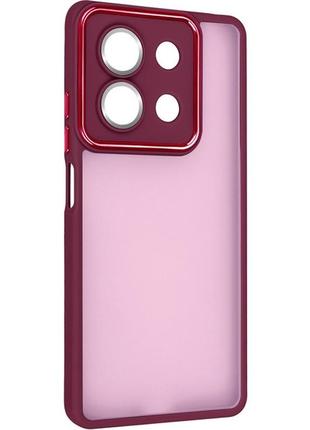 Чохол fiji lens для xiaomi redmi note 13 5g бампер матовий з захистом блока камер wine red