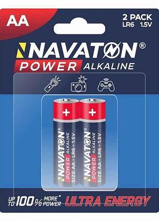 Батарейка лужна lr6 2шт (блістер) power alkaline 2aa - lr6-2b тм navaton