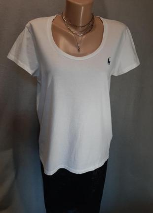 Базовая женская брендовая футболка от polo ralph lauren размер l2 фото