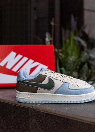 Чоловічі кросівки nike air force white blue brown