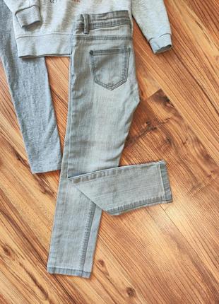 Пакет одежды на девочку 5-6 лет джинсовка джинсы лосины лонгслив костюмчик свитшот7 фото