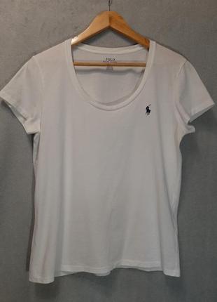 Базовая женская брендовая футболка от polo ralph lauren размер l8 фото