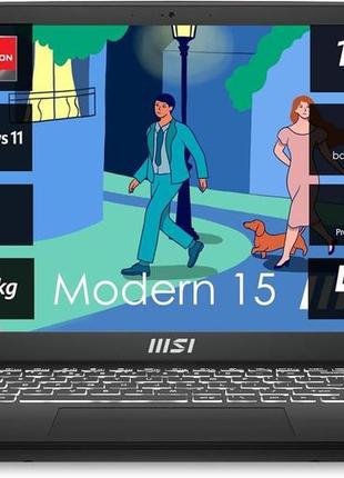 Ноутбук msi modern 15 b7m-284 ryzen 5 7530u, 16gb ram, 512gb ssd, 15.6