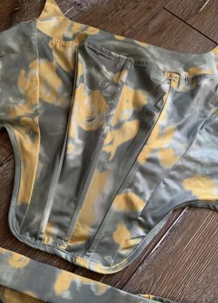 Костюм летний топ в корсетном стиле и юбка с разрезом4 фото