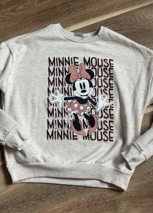 Свитшот на флисе с минни маус #кофта оверсайз disney