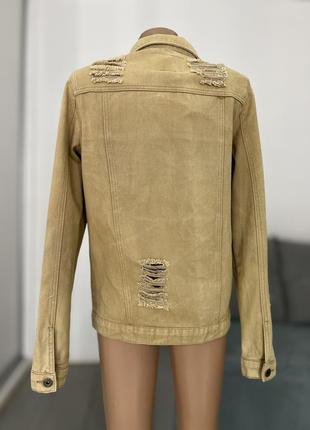 Удлиненная джинсовая курточка с потертостями No1535 фото