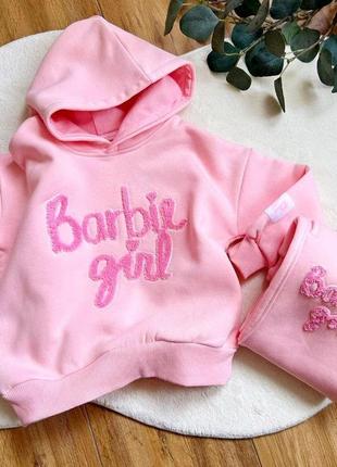 Костюм утепленный розовый тринить для девочки barbie gap 92, 104, 110, 116