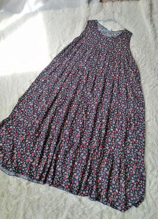 Платье сарафан натуральная хлопковая ткань 100% штапель цветочный принт6 фото