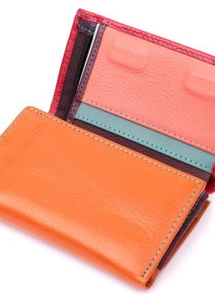 Стильний жіночий гаманець із якісної натуральної шкіри st leather (1950 різнобарвний)3 фото