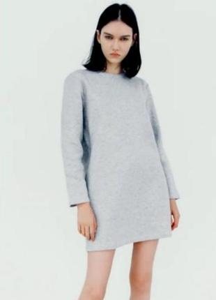 Базове сіре плаття на флісі  zara