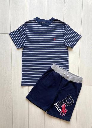 Спортивный костюм polo ralph lauren подростковый шорты и футболка комплект на мальчика