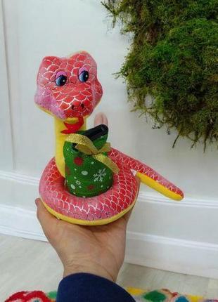 Мягкая игрушка копилка "змея", поет, 20 см, микс видов, 1 штука (укр)