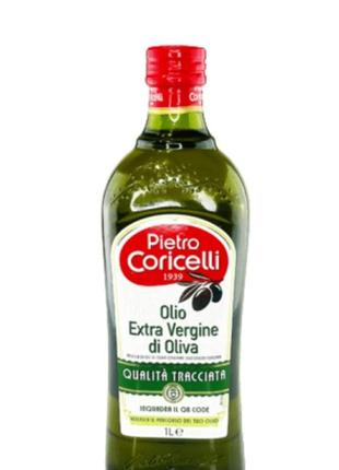 Масло 1л оливковое (стекло) pietrocoricelli extra vergine красная/в уп.12шт/