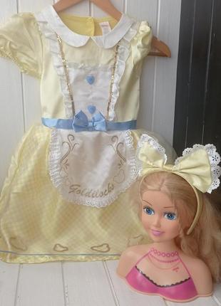 Карнавальний костюм принцеса золотоволоска золушка лялька кукла1 фото