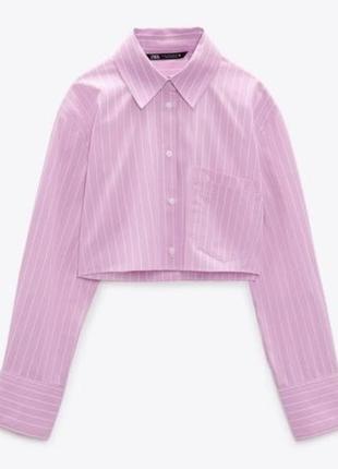 Рубашка укороченная zara/женская