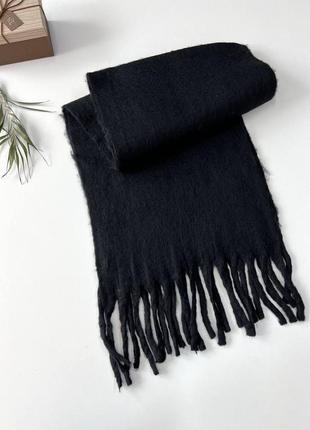 Теплый шарф объемный (черный)