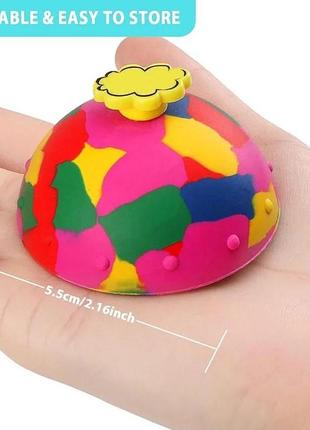 Відскакуючий напівм'яч напівсфера іграшка антистрес кумедного камуфляжного кольору попит4 фото