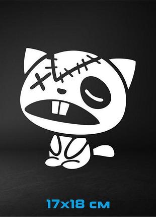 Вінілова наклейка на авто jdm zombie cat 17х18 см