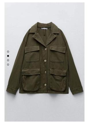 100%коттон хаки куртка женская zara