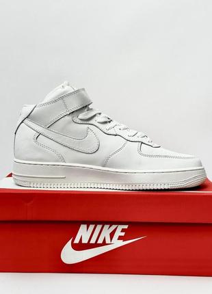 Кроссовки высокие nike air force белые6 фото