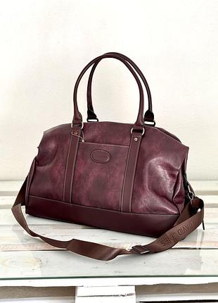 Дорожня сумка з екошкіри david jones cm 3258 - фіолетовий