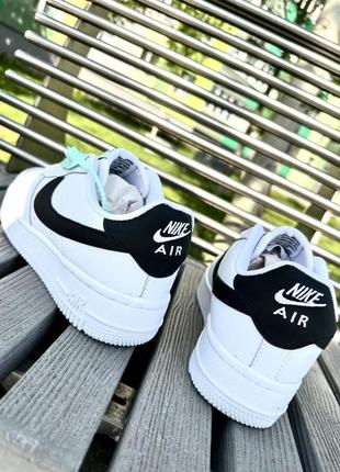 Кросівки класичні шкіра nike air force white (топ-якість)7 фото