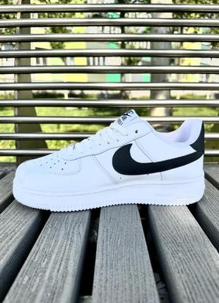 Кросівки класичні шкіра nike air force white (топ-якість)4 фото