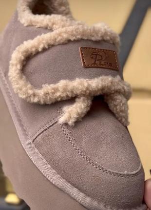 Уггі натуральна замша на платформі зима угги