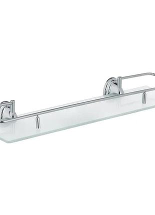 Полка настенная zerix lr1507-1 ll1407 520мм округлая стеклянная хром