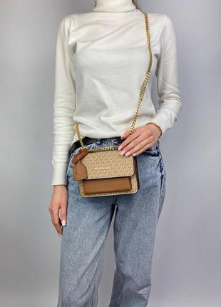 Женская сумочка mini beige/brown10 фото