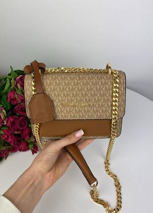 Женская сумочка mini beige/brown3 фото