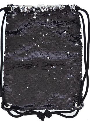 Сумка-мішок yes black sequins 557659 39х30 см чорна