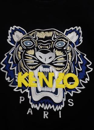 Чорний світшот kenzo/оригінал. класичний бавовняний світшот