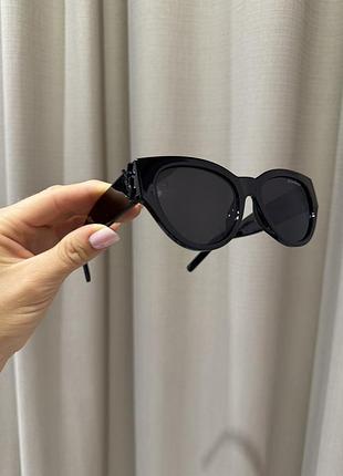 Окуляри сонцезахисні в стилі yves saint laurent (ysl) очки чорні