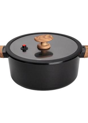 Высококачественная кастрюля алюминиевая mgc с антипригарным покрытием 4 л, черный, для современной кухни