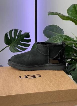 Уггі ugg ultra mini black lacquer7 фото