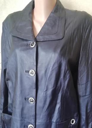 Женская кожаная куртка большого размера, черный классический пиджак из лайки2 фото