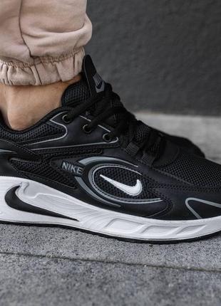 Кросівки чорно-білі чоловічі замша,текстиль, nike black-white