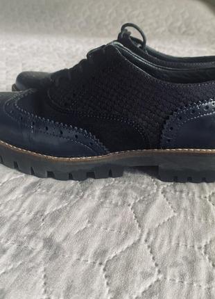 Clarks туфли брогги 37 размер замш+ кожа