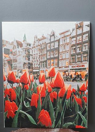 Картина за номерами тюльпани картина намальована