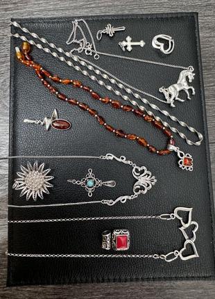 Колье, кулон, подвес, ожерелье, серебро, серебро, серебряное, янтарь, янтарь, коралл